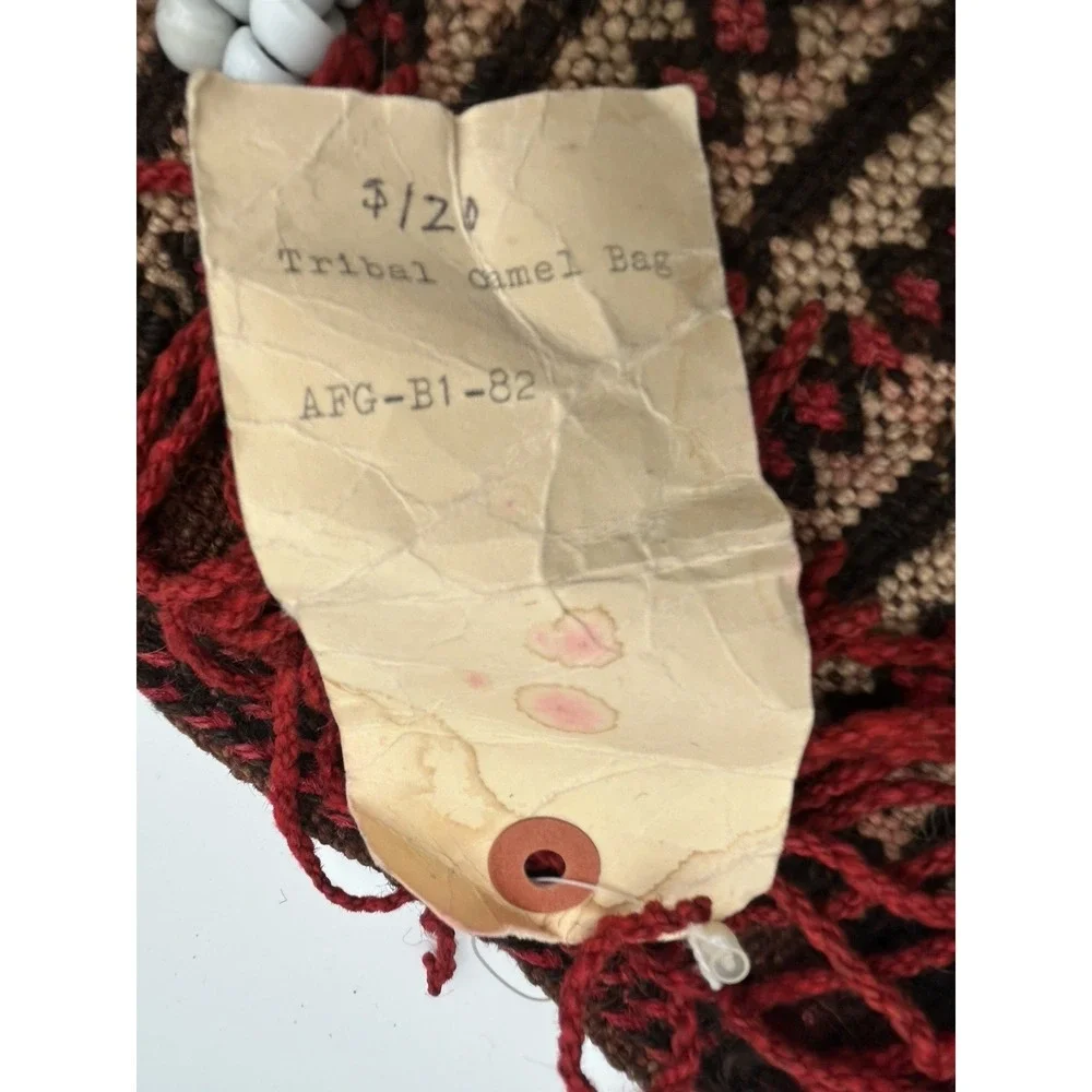 Vintage‎ Wool Salt Bag Tapestry Tassels Camel Saddlebag Single Tribal Wall Hang